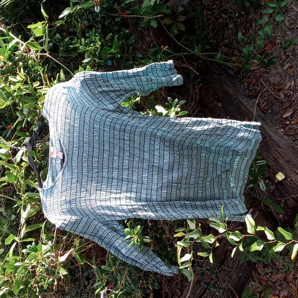 Easy Wear by Chico's Broomstick Smocked Blouse in Light Teal - Picture 1 of 5